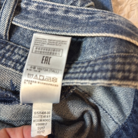 GAP Wide Leg blue bay Crop belted jeans 28T - Picture 6 of 6